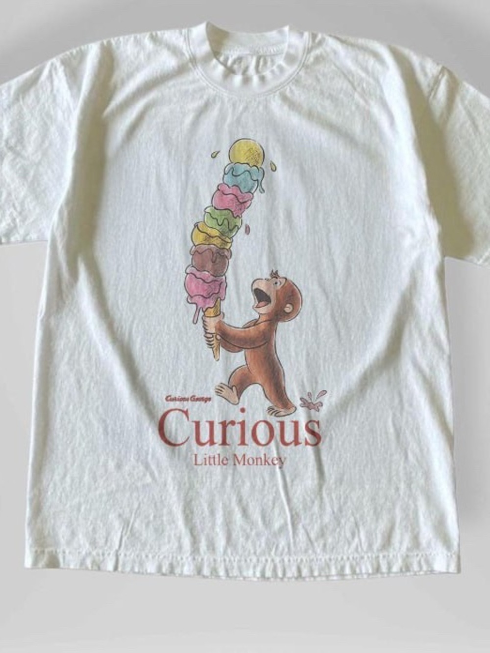 Curious Little Monkey White Graphic Tee